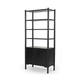 Phil Black Wood 2 Door 3 Shelves Open Shelving Unit - Ornate Home