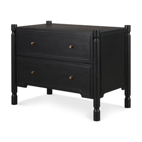 Phil Black Wood 2 Drawer Accent Cabinet - Ornate Home