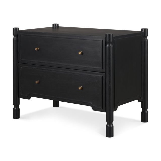 Phil Black Wood 2 Drawer Accent Cabinet - Ornate Home