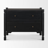 Phil Black Wood 2 Drawer Accent Cabinet - Ornate Home