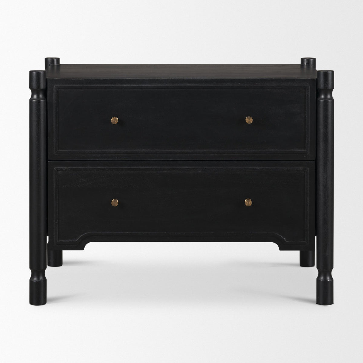 Phil Black Wood 2 Drawer Accent Cabinet - Ornate Home