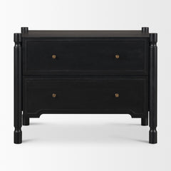 Phil Black Wood 2 Drawer Accent Cabinet - Ornate Home