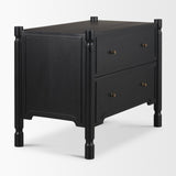 Phil Black Wood 2 Drawer Accent Cabinet - Ornate Home