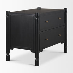 Phil Black Wood 2 Drawer Accent Cabinet - Ornate Home