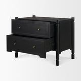Phil Black Wood 2 Drawer Accent Cabinet - Ornate Home