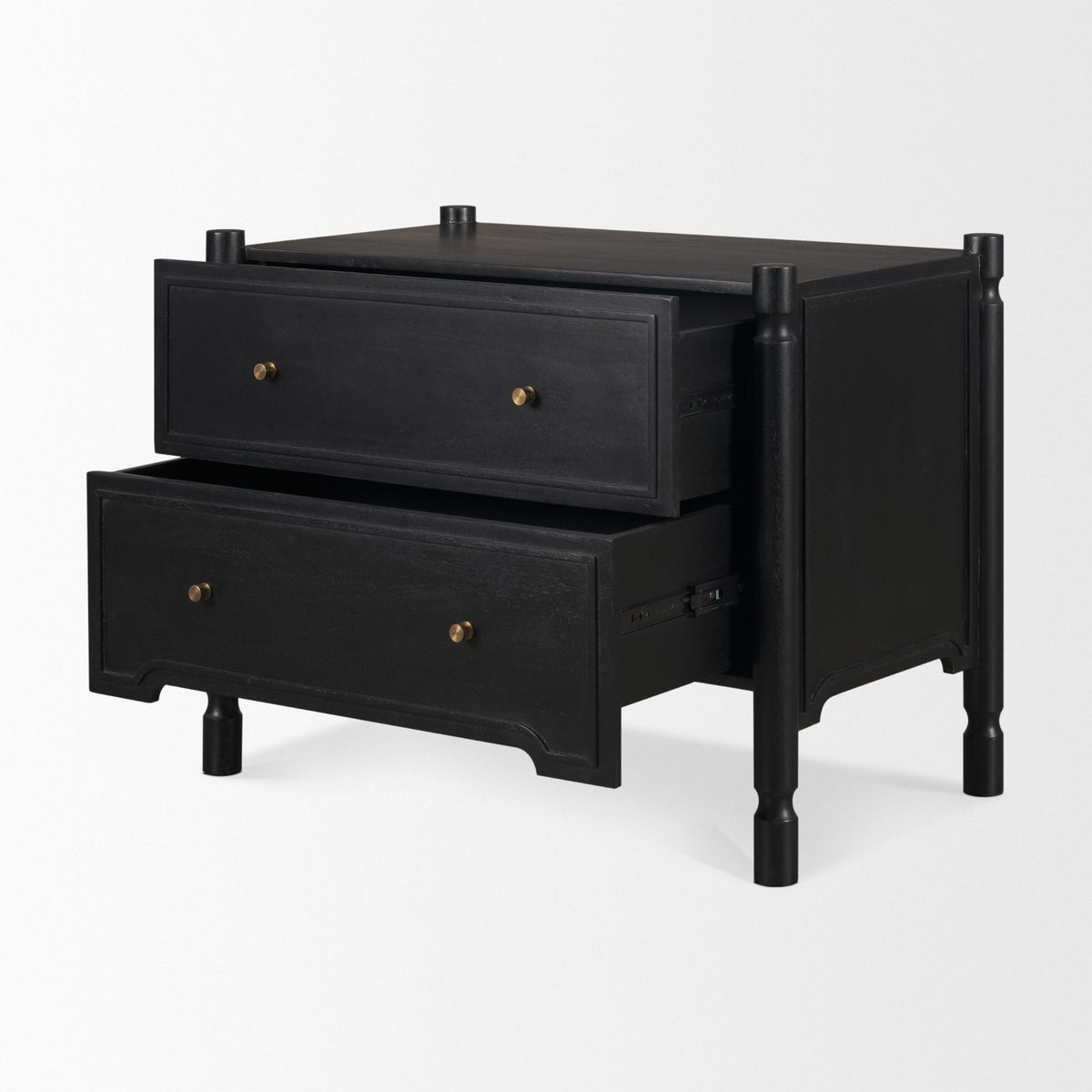 Phil Black Wood 2 Drawer Accent Cabinet - Ornate Home