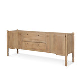Phil Light Brown Wood 2 Door 1 Drawer with Pull Down Media Console - Ornate Home