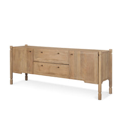 Phil Light Brown Wood 2 Door 1 Drawer with Pull Down Media Console - Ornate Home