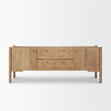 Phil Light Brown Wood 2 Door 1 Drawer with Pull Down Media Console - Ornate Home