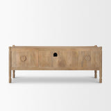 Phil Light Brown Wood 2 Door 1 Drawer with Pull Down Media Console - Ornate Home
