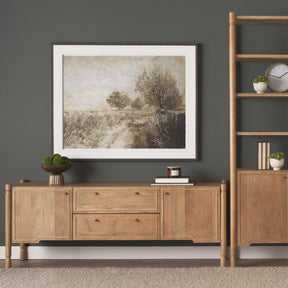 Phil Light Brown Wood 2 Door 1 Drawer with Pull Down Media Console - Ornate Home