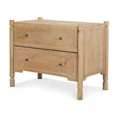 Phil Light Brown Wood 2 Drawer Nightstand - Ornate Home