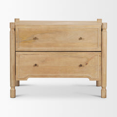 Phil Light Brown Wood 2 Drawer Nightstand - Ornate Home
