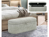 Philipa Light Grey Storage Bench - Ornate Home