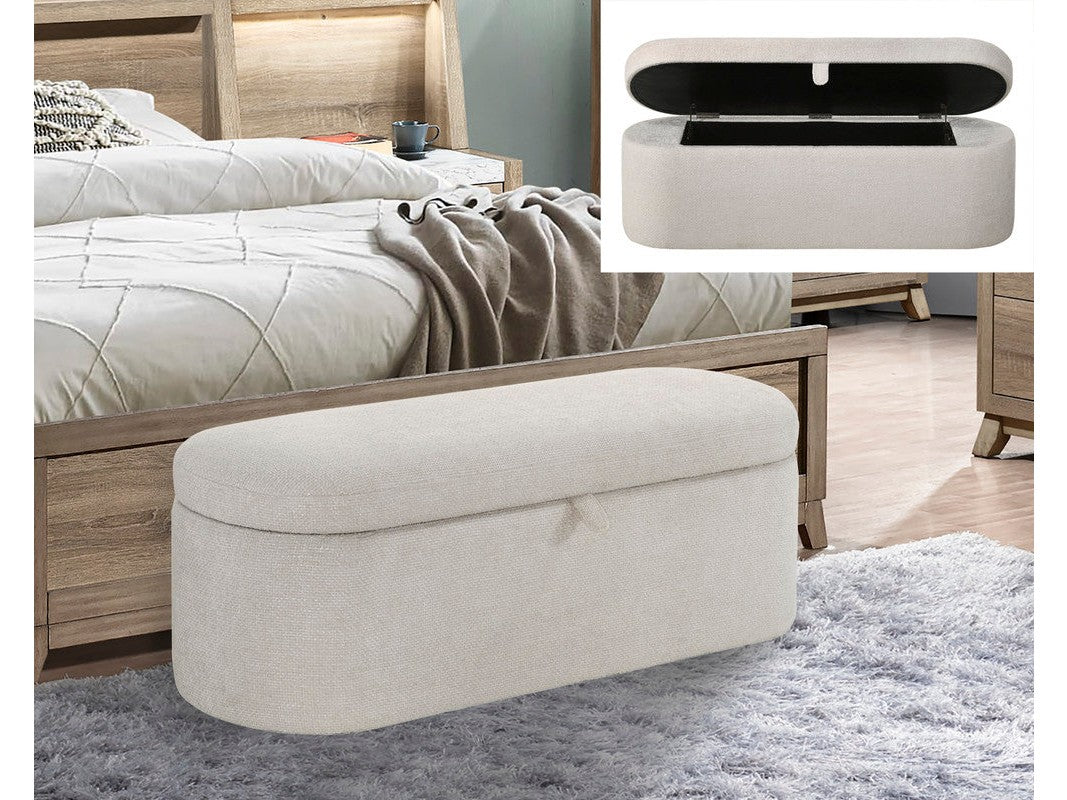 Philipa Oatmetal Storage Bench - Ornate Home