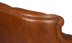 Philipe Brown Distilled Leather Sofa - Ornate Home