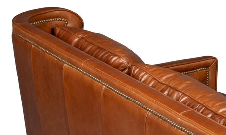 Philipe Brown Distilled Leather Sofa - Ornate Home