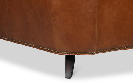 Philipe Brown Distilled Leather Sofa - Ornate Home