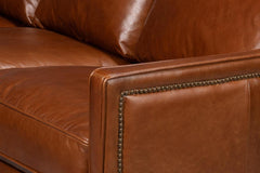 Philipe Brown Distilled Leather Sofa - Ornate Home