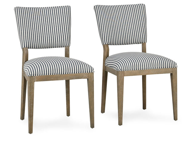 Phillip Striped Upholstered Dining Chair (Set of 2) - Ornate Home