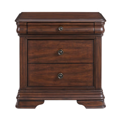 Phillipe Cherry 3-Drawer Nightstand with USB - Ornate Home