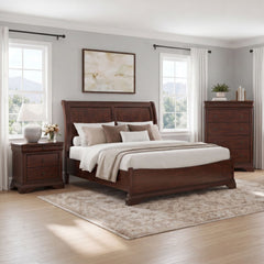 Phillipe Cherry 3-Piece King Bedroom Set - Ornate Home