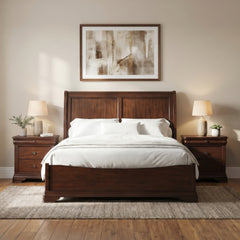 Phillipe Cherry 3-Piece Queen Bedroom Set with 2 Nightstands - Ornate Home