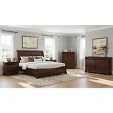 Phillipe Cherry 5-Piece Queen Bedroom Set with 2 Nightstands, Dresser & Chest - Ornate Home