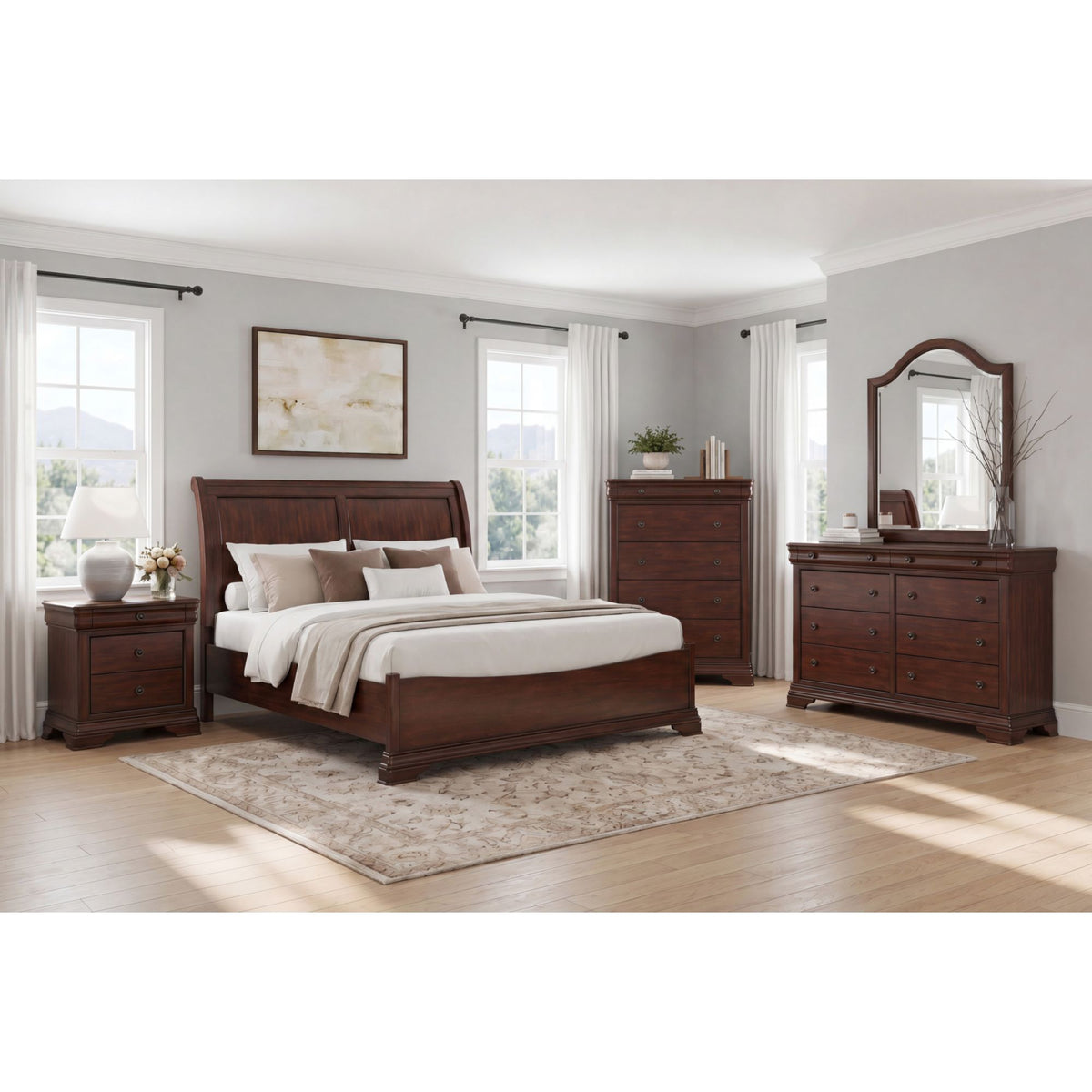 Phillipe Cherry 8-Drawer Dresser - Ornate Home