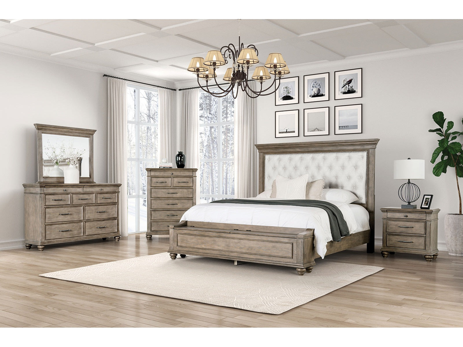 Philomath Aged Oak 4 Pc. Queen Bedroom Set - Ornate Home