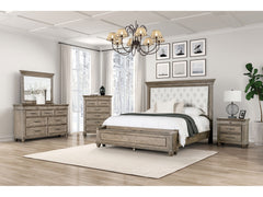 Philomath Aged Oak 5 Pc. Queen Bedroom Set w/ 2NS - Ornate Home