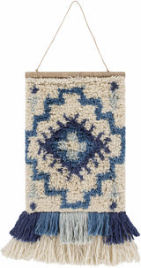 Philomont Ivory and Blue Geometric Wall Hanging - Clearance - Ornate Home