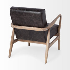 Phineas Black/Brown Leather Accent Chair - Ornate Home