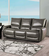 Phineas Gray Power Top Grain Leather Match Reclining Sofa & Loveseat - Ornate Home