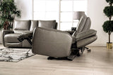 Phineas Gray Top Grain Leather Match Power Reclining Sofa - Ornate Home