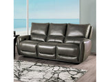 Phineas Gray Top Grain Leather Match Power Reclining Sofa - Ornate Home