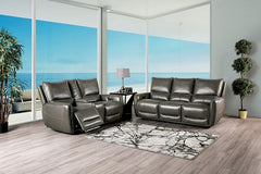 Phineas Gray Top Grain Leather Match Power Reclining Sofa - Ornate Home