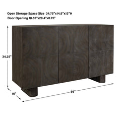 Phineas Woodtone 3 Door Modern Cabinet - Ornate Home