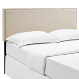Phoebe Beige Upholstered Fabric Queen Headboard - Ornate Home
