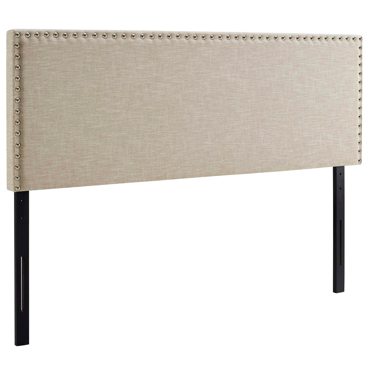 Phoebe Beige Upholstered Fabric Queen Headboard - Ornate Home
