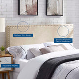 Phoebe Beige Upholstered Fabric Queen Headboard - Ornate Home