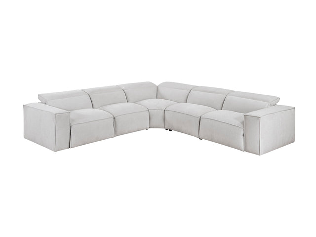 Phoebe Light Gray 5-Piece Modular Power Reclining Sectional - Ornate Home