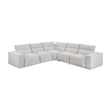 Phoebe Light Gray 5-Piece Modular Power Reclining Sectional - Ornate Home