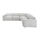 Phoebe Light Gray 5-Piece Modular Power Reclining Sectional - Ornate Home