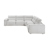 Phoebe Light Gray 5-Piece Modular Power Reclining Sectional - Ornate Home