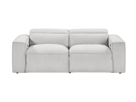 Phoebe Light Gray Power Double Reclining Loveseat - Ornate Home