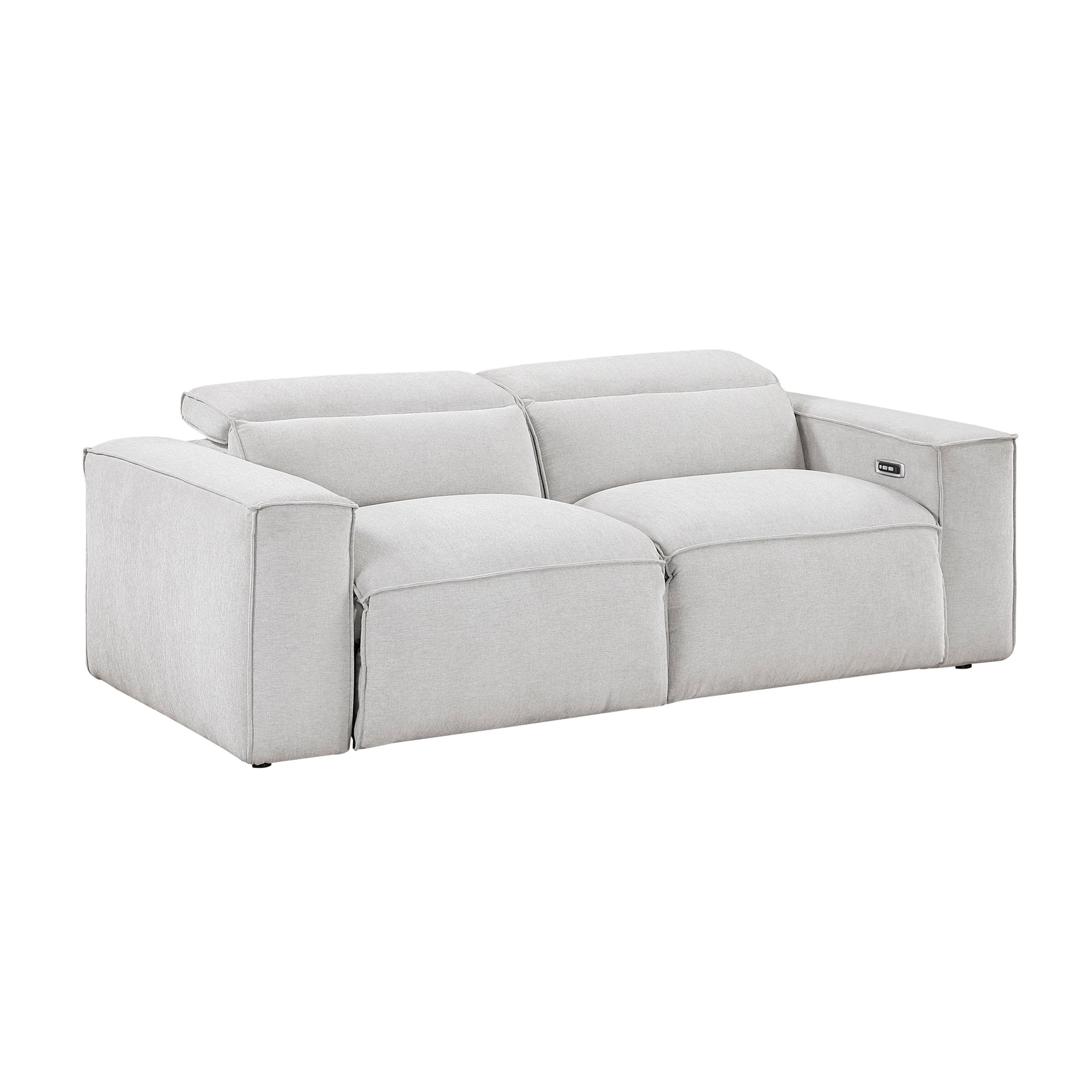 Phoebe Light Gray Power Double Reclining Loveseat - Ornate Home