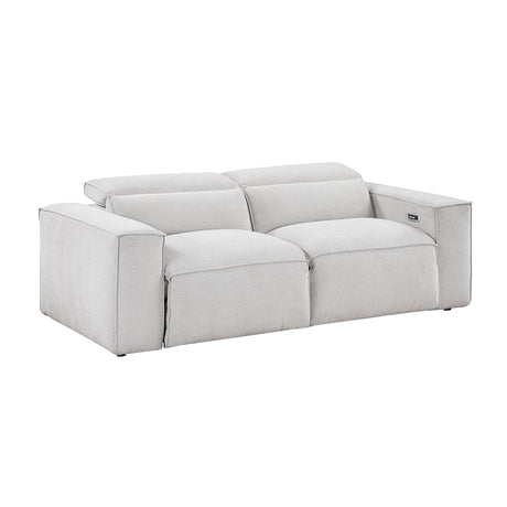 Phoebe Light Gray Power Double Reclining Loveseat - Ornate Home