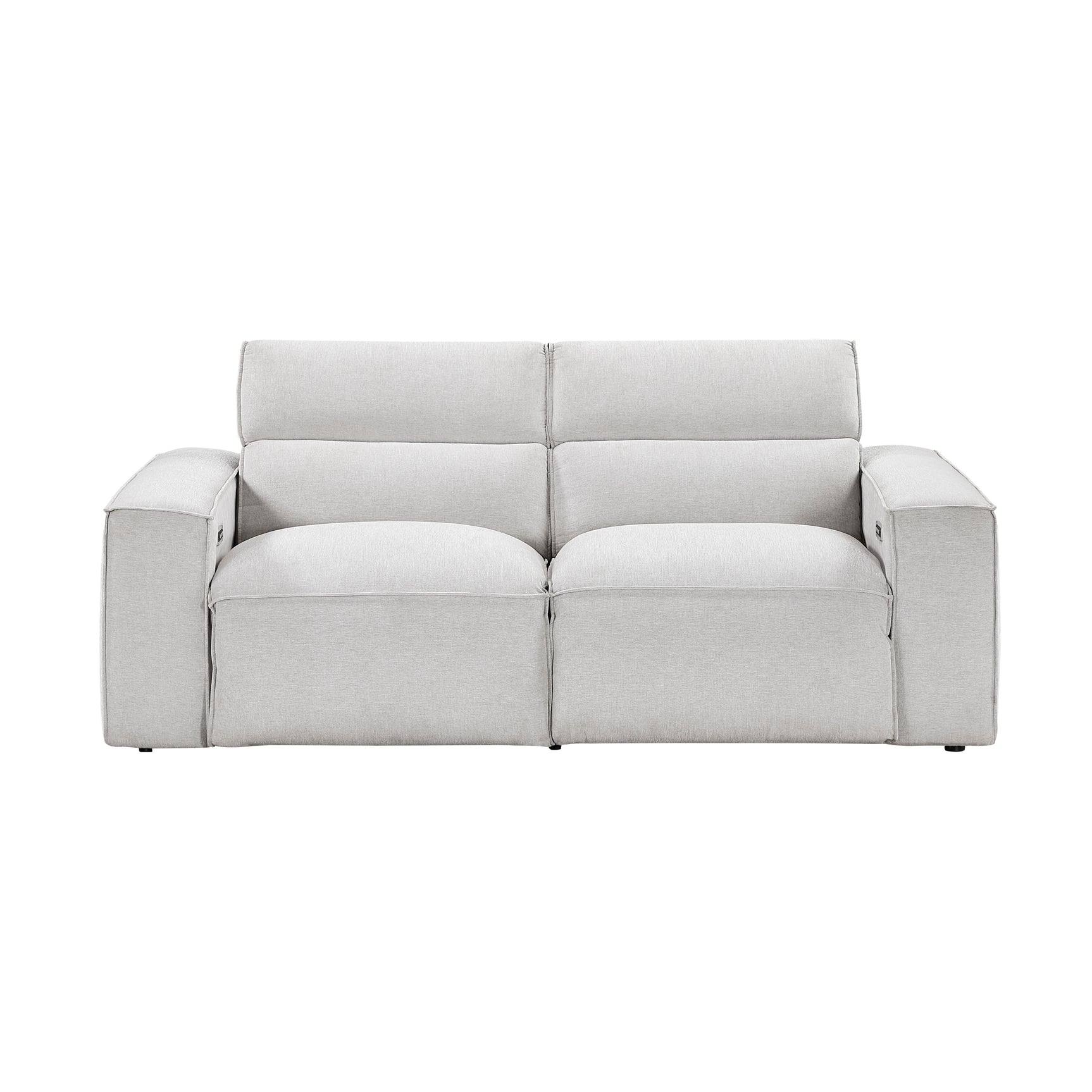 Phoebe Light Gray Power Double Reclining Loveseat - Ornate Home