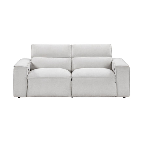 Phoebe Light Gray Power Double Reclining Loveseat - Ornate Home